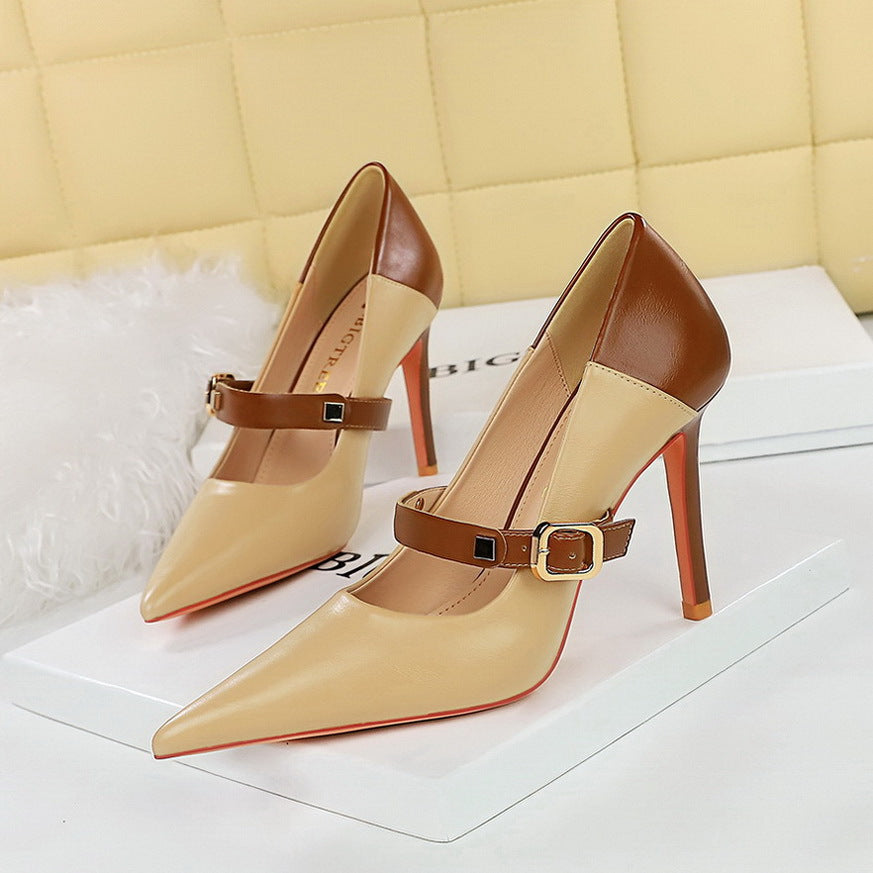 Retro High Heels Women's Shoes Stiletto Heel