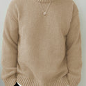 Solid Color Loose Knitted Pullover Leisure Japanese-style Retro Long Sleeve Round Neck Sweater Men