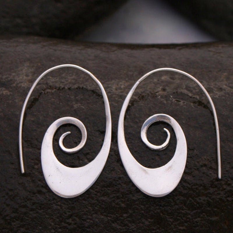 Women's Geometric Spiral Earrings Retro Simple