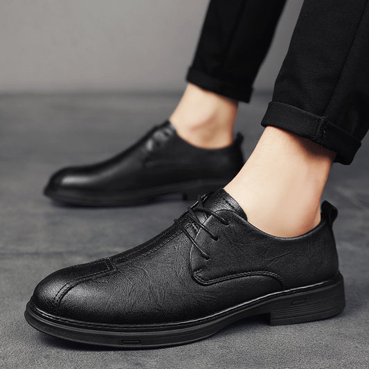 Plus Size Men's Casual Shoes Genuine Leather Lace-up Soft Bottom