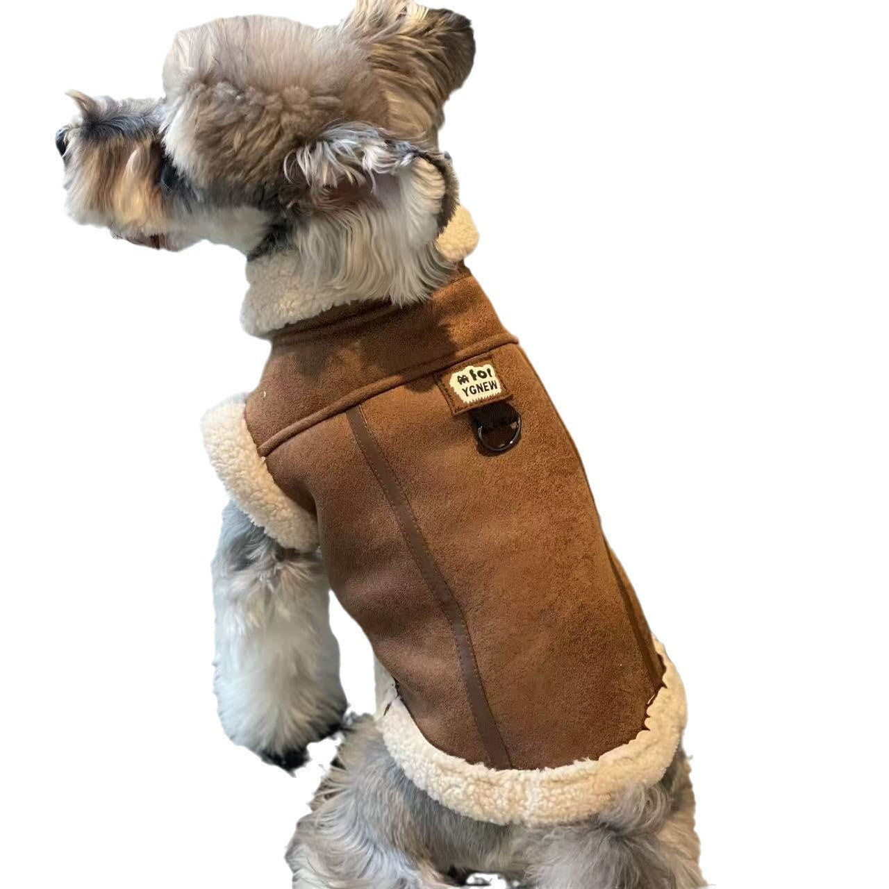 Dog Fleece Lined Coat Autumn And Winter Peach Skin Fabric Lamb Wool Vest