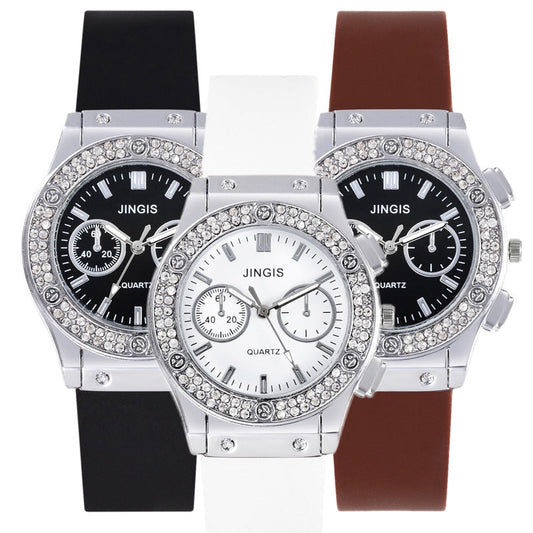 All-match Business Diamond Silicone Band Watch