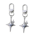 Creative Double Eight-pointed Stars Alloy Key Ring