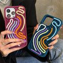 Decompression Puzzle Silicone Phone Case Color Line Chart Twist