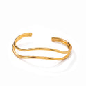 INS Internet Celebrity Design Brass 18K Gold Smooth Bracelet