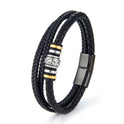 Men's Fashion Stainless Steel Multi-layer Diy Leather Bracelet