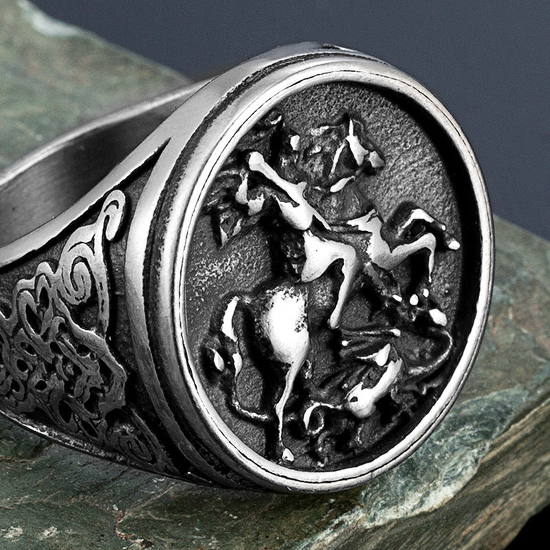 Men's Roman Soldier Dragon Ring