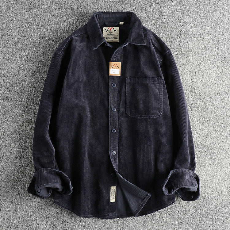 Pure Cotton Corduroy Washed Long Sleeve Shirt