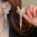 Butterfly Tassel Niche Creative Stud Earrings