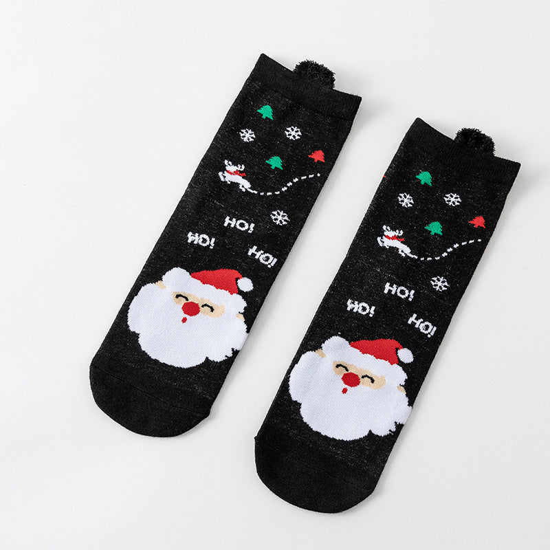 Cotton New Year Cartoon Stereo Ear Cute Elk Christmas Socks