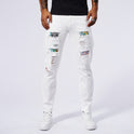 Hole Patch Washed Jeans