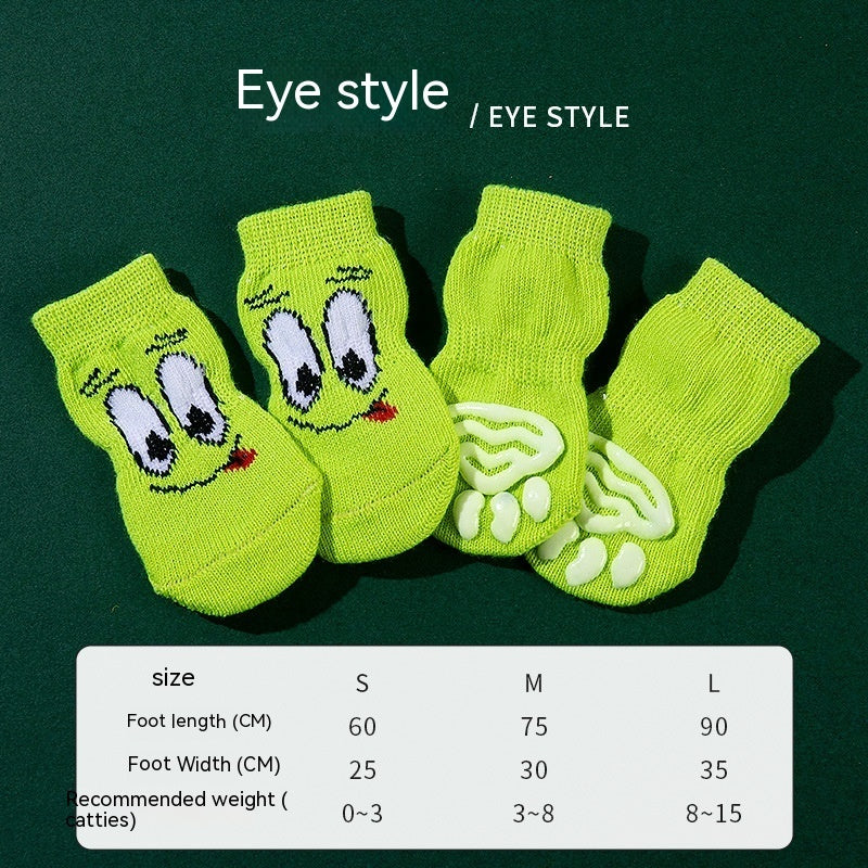 High Quality Non-slip Sole Socks Teddy Corgi Cat Supplies 4 Pack