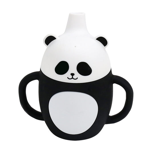 Children's Silicone Binaural Straw Anti-overflow Sippy Cup