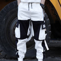 Drawstring Pants Pants Hip Hop Loose Stitching Contrast Color Casual Pants Boys Overalls