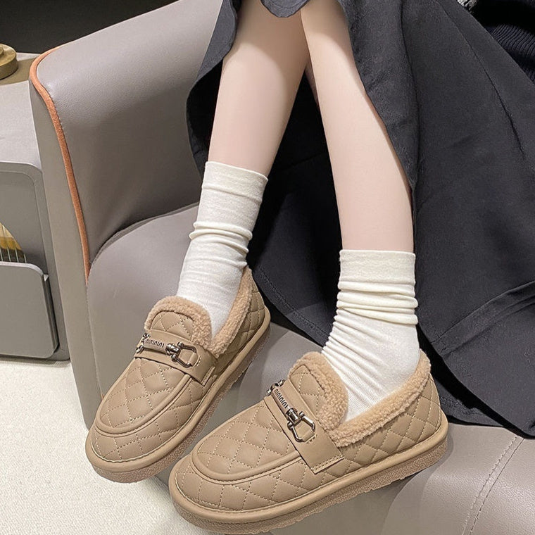 Women's Flat Bottomed Warm And Fluffy Cotton Shoes