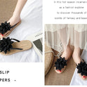 Gentle Woman Flowers All-matching Flat Shoes Non-slip Beach Sandals