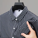 Long Sleeve Fine Plaid Shirt For Men Spring And Autumn