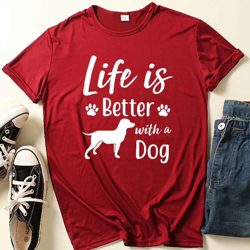 Our Dog Needed A Friend Letter Print Short-sleeve