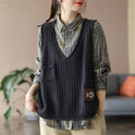 Vest Women Knitted Vest Women V-Neck Loose