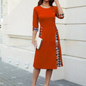 Elegant Short Sleeve Slim Round Neck Dress