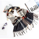 All-match Simple Men's Plaid Warm Scarf