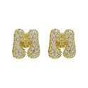 18K Brass Balloon Bubble Zircon Small Size Stud Earrings