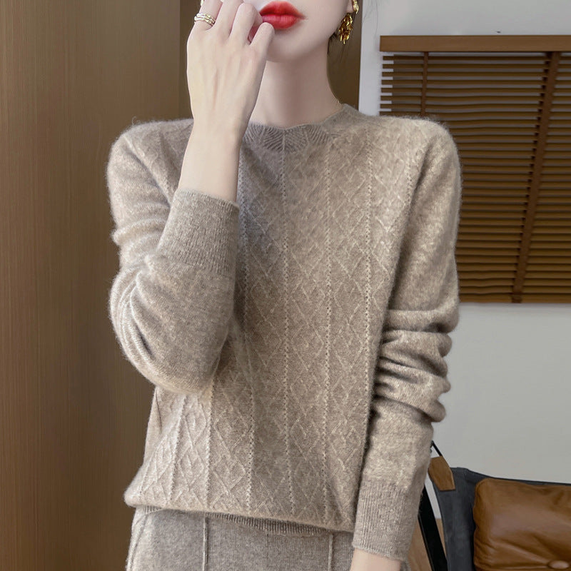 Front Line Ready-made Garments Round Neck Woolen Sweater Autumn And Winter Fashion Twisted Flower