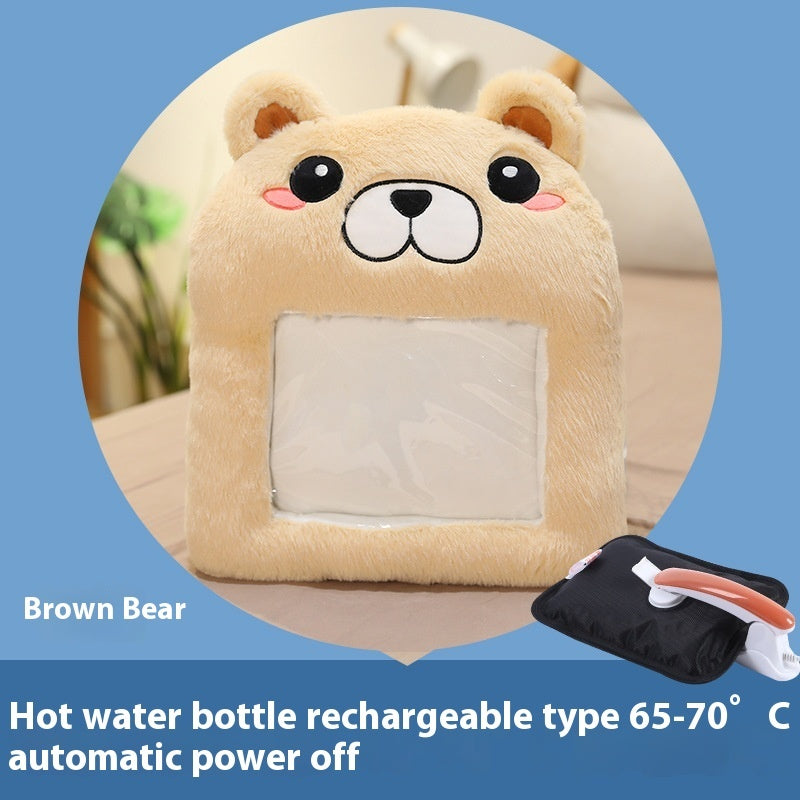 Plug-in High-top Rabbit Fur Hot Water Bag Foot Warmer