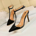 Fashion Women's Stiletto Lace Pointed High Heels