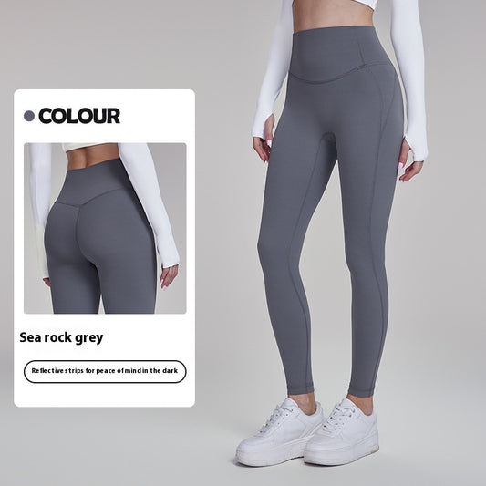 Reflective Printed Sports Leggings With Pockets