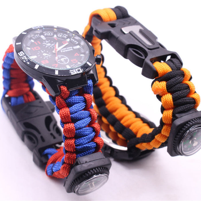 Parachute Cord Braided Survival Firestone Compass Watch