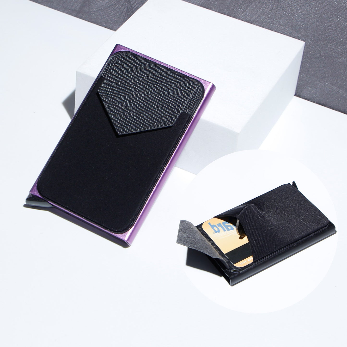 Metal Card Strap Lycra Cloth Anti-theft Swiping Aluminum Alloy Credit Card Box Business Card Case Multi Card Holder