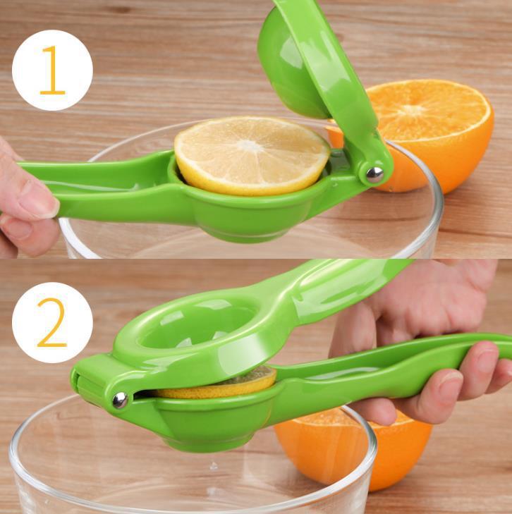 Kitchen Gadgets Colored Handle Manual Lemon Press Plastic Fruit Juicer