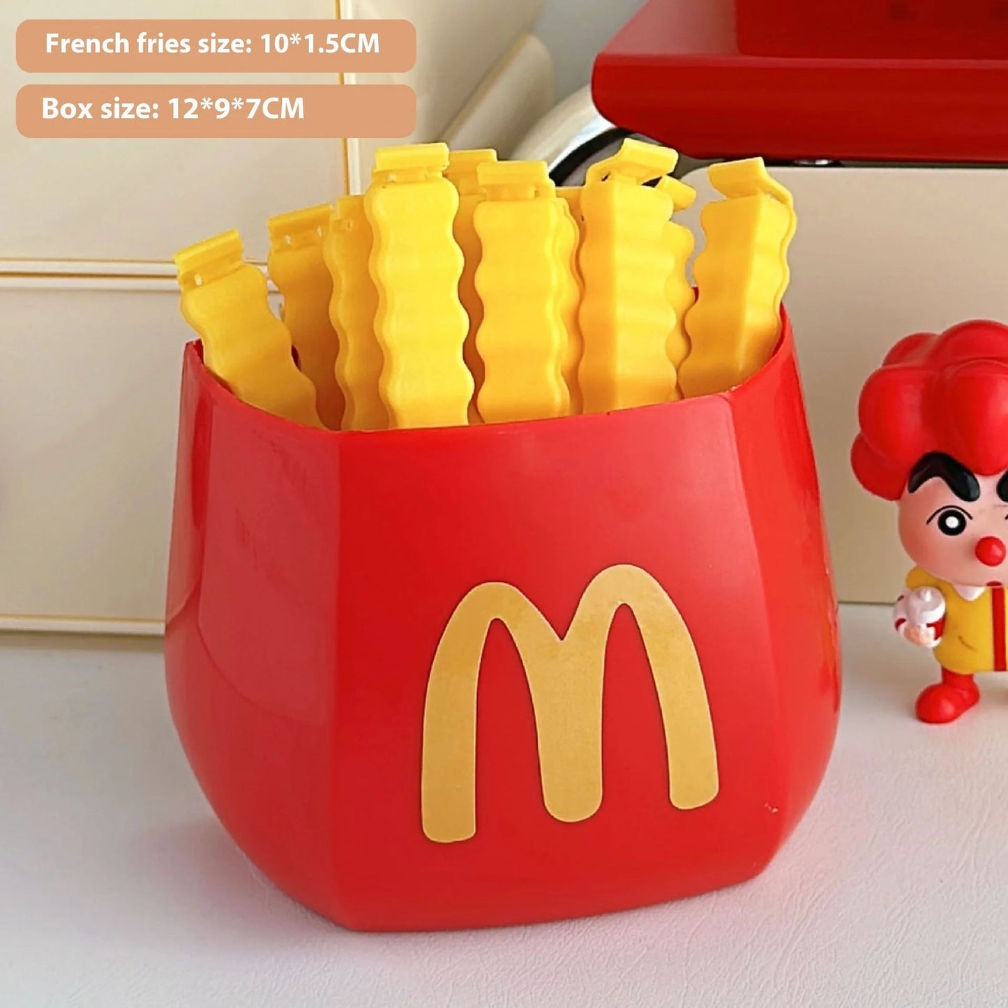 Creative French Fries Sealing Clip Magnetic Refrigerator Sticker Storage Box Food Snacks Multi-function Pen Holder