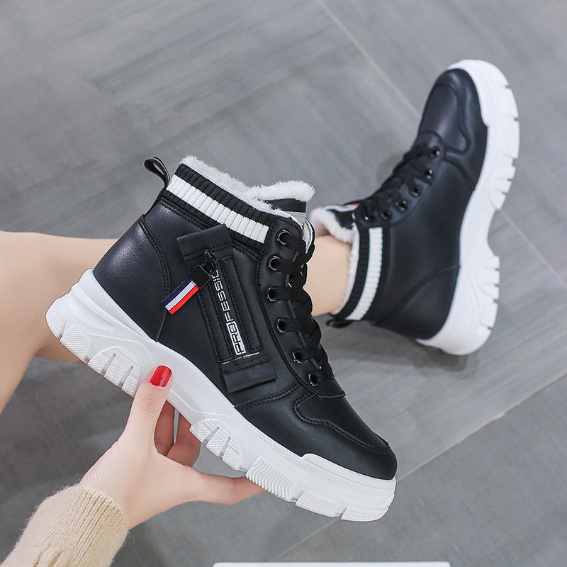 Fashion Simple High-top Women's Leather Boots