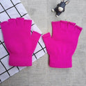 Autumn And Winter Thin Knitted Half Finger Gloves Adult Riding Cold-proof