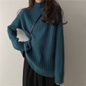 Idle Style Mock Neck Design Sense Loose Thick Inner Sweater Niche Top