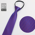 Black Men's Tie Striped Blue Business Tie Lazy Zip Tie In Stock Wholesale Pull Peels