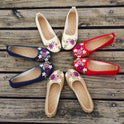 Ethnic Style Embroidered Shoes Flat Linen Women