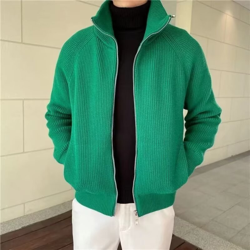 Rabbit Fur Modal Men's Cardigan Sweater