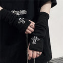 Protection Decorative Japanese Personality Fashion Finger Hole Knitted Arm Sleeves