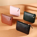 Solid Color Ladies Coin Purse Classic Pebble Grain PU Leather