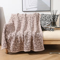 Knitted Sofa Blanket Leopard Print Fleece-lined Cover Office Nap Blanket