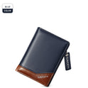 PU Leather Multifunctional Zipper Short Men's Wallet