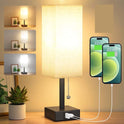 Bedside Table Lamp With 3 Levels Brightness Small Lamp With USB C & A Nightstand Lamp With Pull Chain Bedroom Lamp For Living Read Work