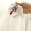 White Background Blue Flower Exquisite Embroidery Pure Cotton Embroidered Dress Curtain Shirt Handmade Diy Fabric