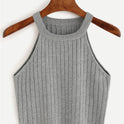 Knitted Top Bottoming Sling Wide Loose Solid Color Vest Suspenders