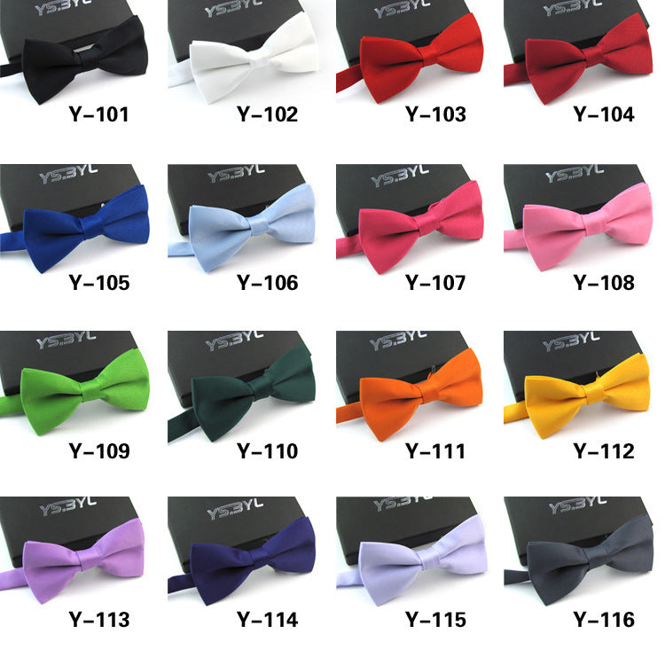 Matte Men's Solid Color Wedding Bow Tie Gentleman Polyester