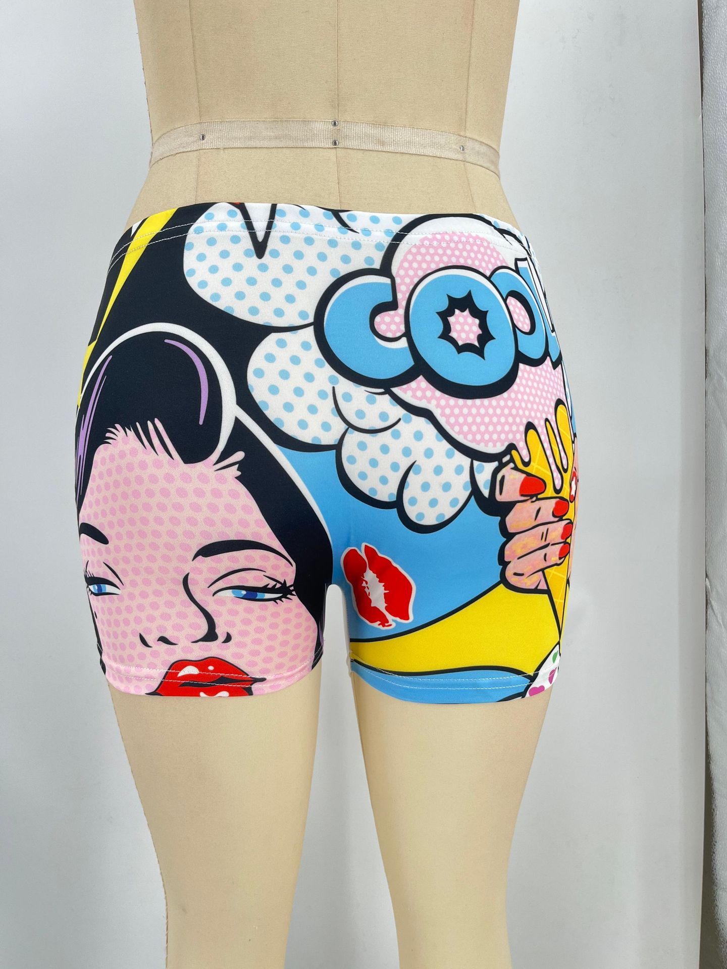 European And American Leisure Shorts Tight Cartoon Print Sports Yoga Hot Pants