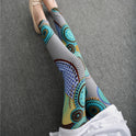 Spring Graffiti Milk Silk Ink Painting Elastic Leggings Wholesale